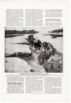 ARTICLE ABOUT WORLD WAR I, PAGES 117-118 french troops under gas attack in trenches